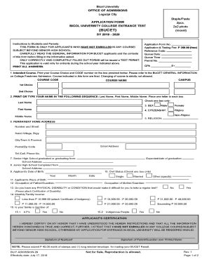 bucet entrance exam reviewer
